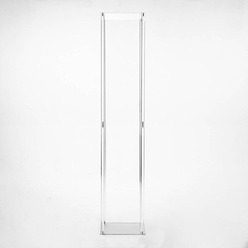 Clear Crystal Rectangular Stand Flower Vase Column