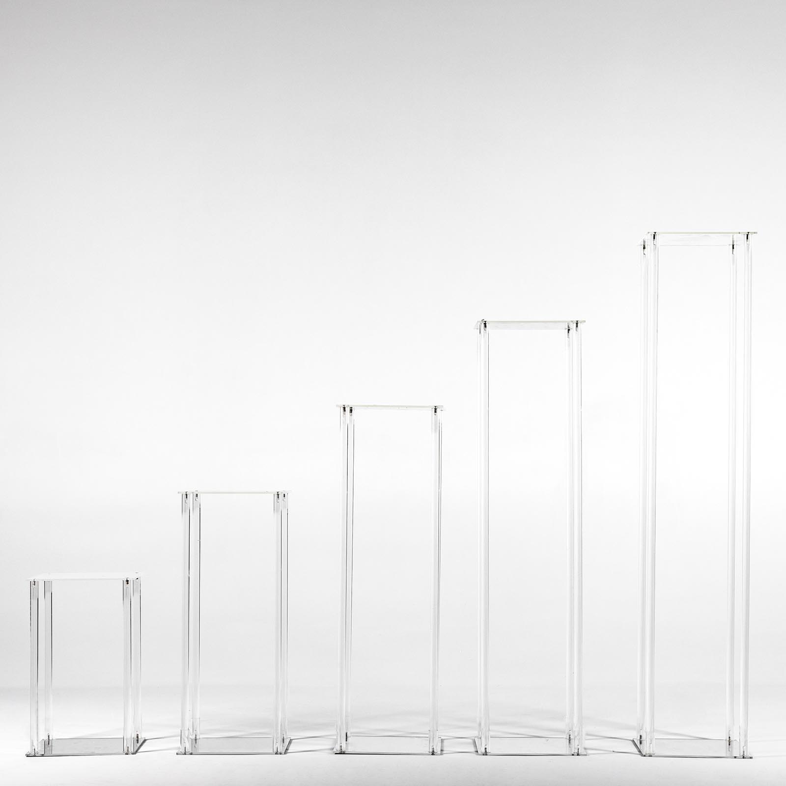 Clear Crystal Rectangular Stand Flower Vase Column