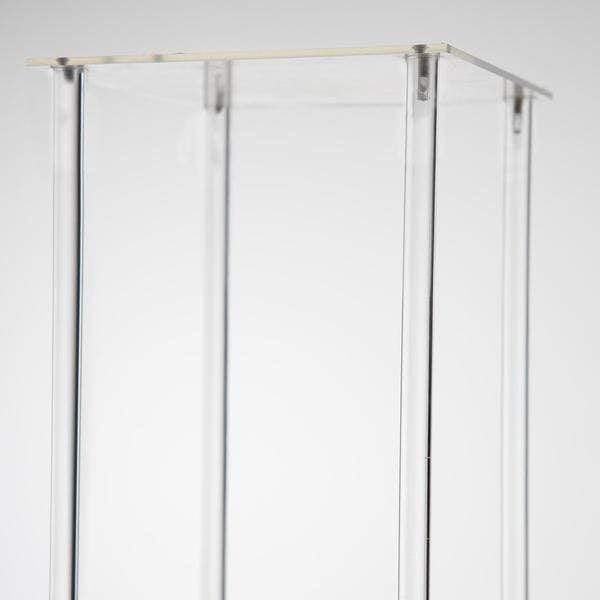 Clear Crystal Rectangular Stand Flower Vase Column