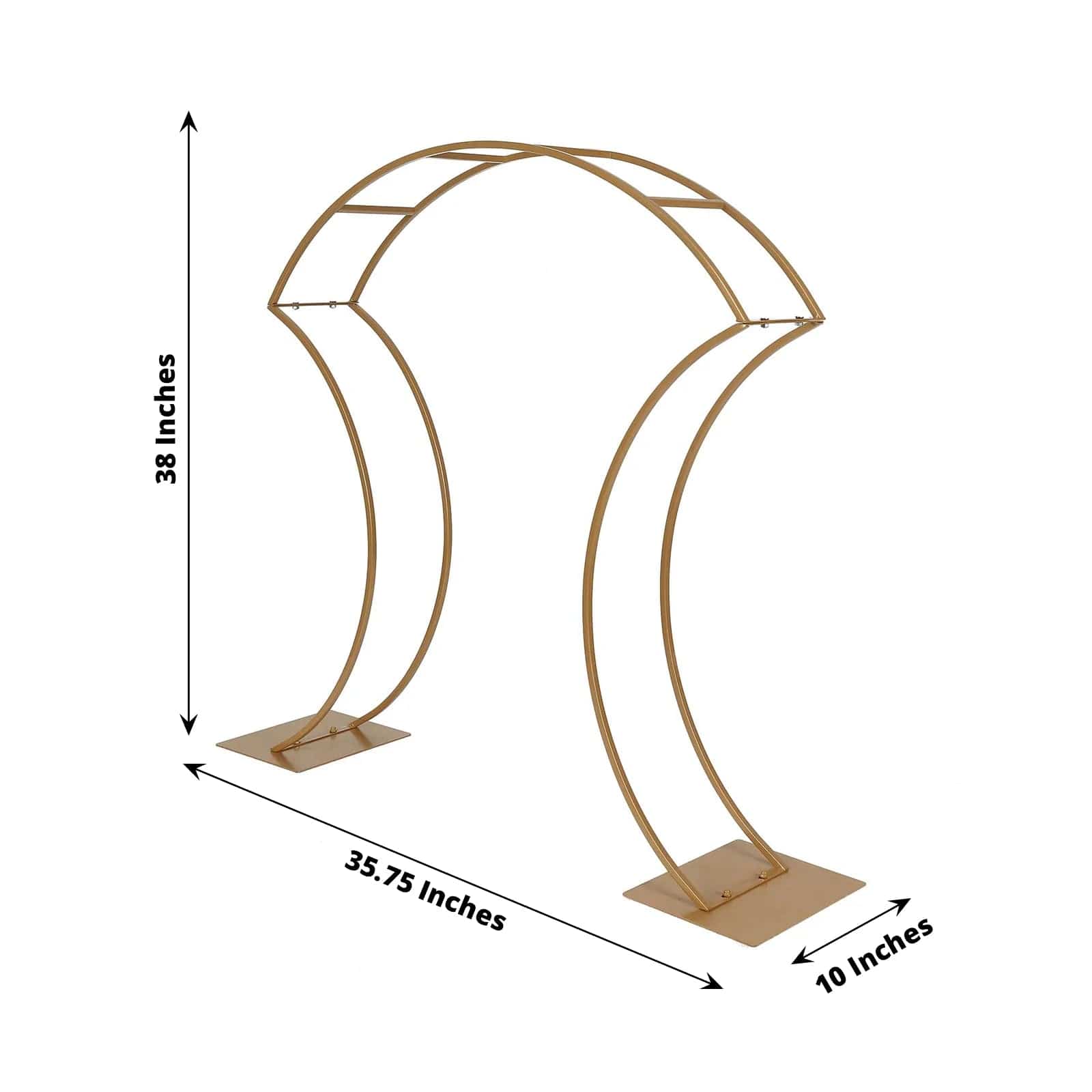 Gold 38 in Curvy Metal Flower Arch Display Stand Table Centerpiece