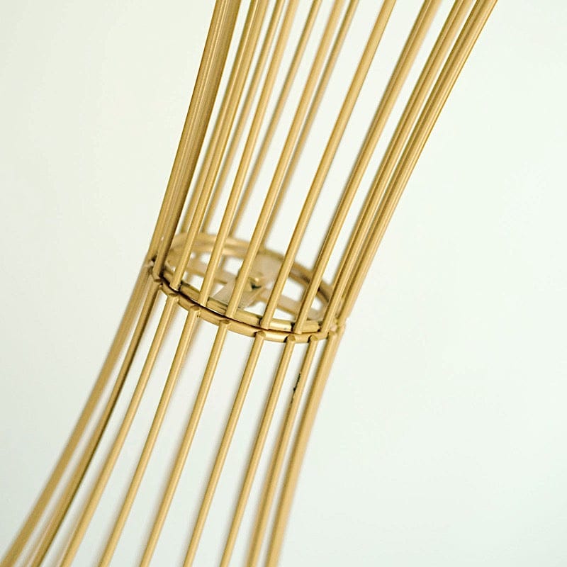 Gold Reversible Trumpet Metal Flower Stand Centerpiece Pedestal