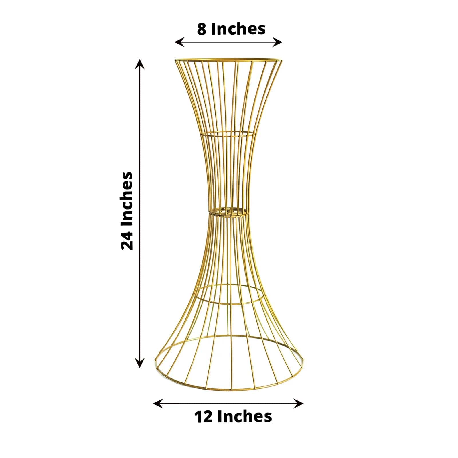 Gold Reversible Trumpet Metal Flower Stand Centerpiece Pedestal