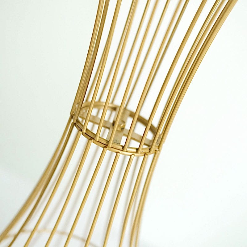 Gold Reversible Trumpet Metal Flower Stand Centerpiece Pedestal