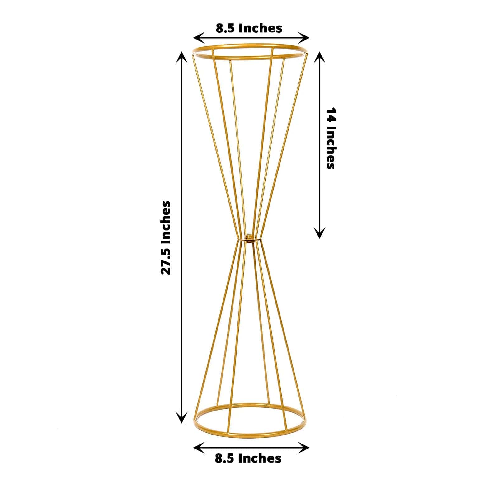 Reversible Gold Geometric Metal Flower Stand Centerpiece Pedestal