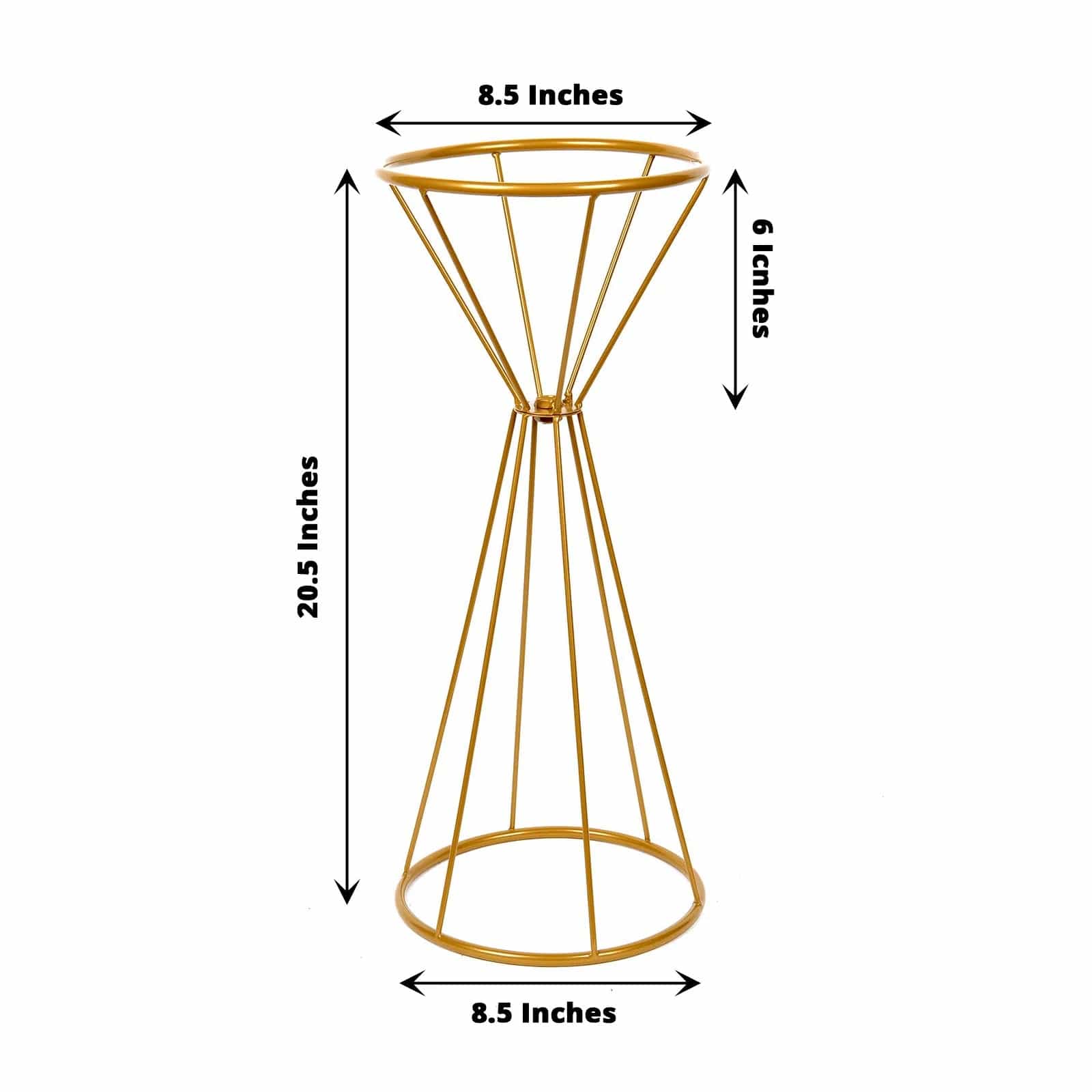 Reversible Gold Geometric Metal Flower Stand Centerpiece Pedestal