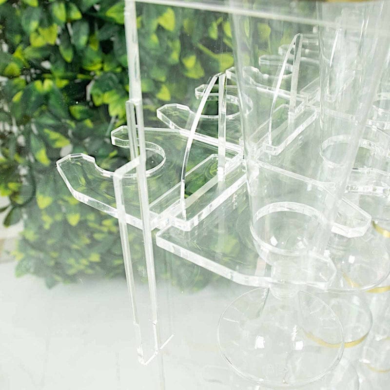20 Clear 3 in Acrylic Glass Holder Hooks for Champagne Flute Stand