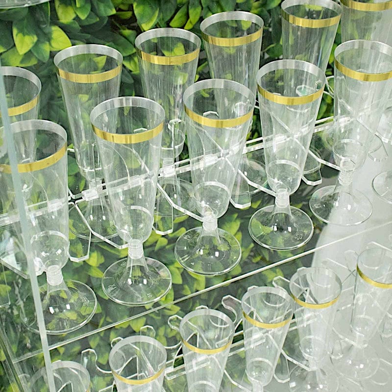 20 Clear 3 in Acrylic Glass Holder Hooks for Champagne Flute Stand