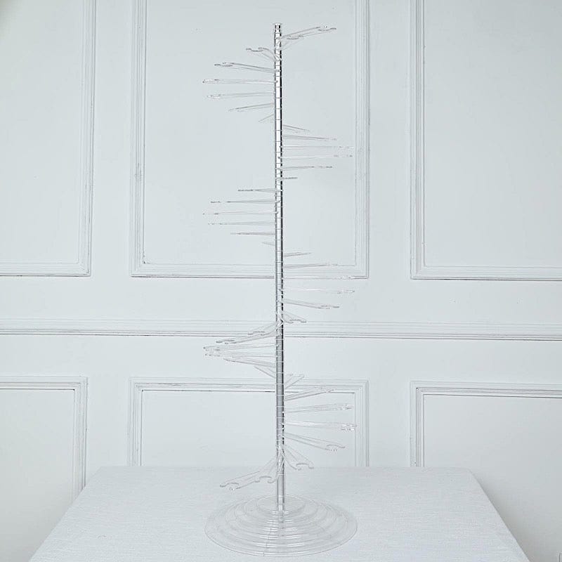 Clear 4.5 feet Spiral Acrylic Champagne Glass Flute Holder Display Stand