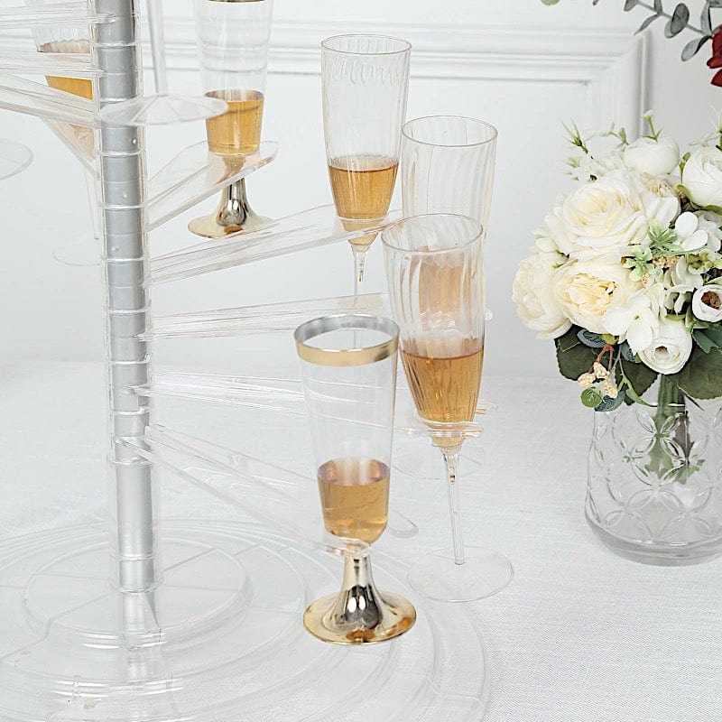 Clear 4.5 feet Spiral Acrylic Champagne Glass Flute Holder Display Stand