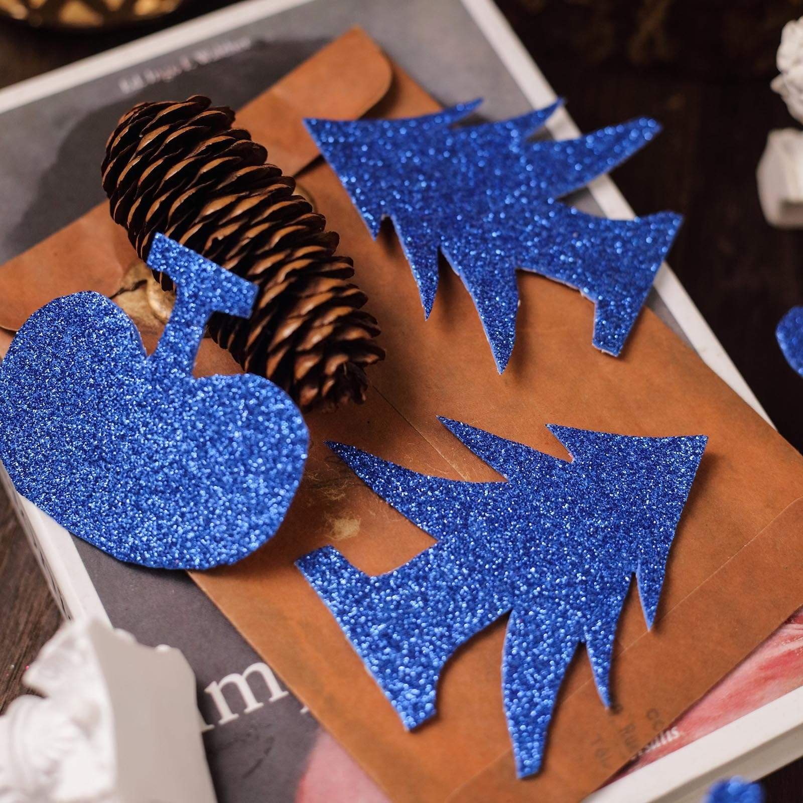 10 12 x 10 in Extra Fine Glittered Self-Adhesive Foam Sheets