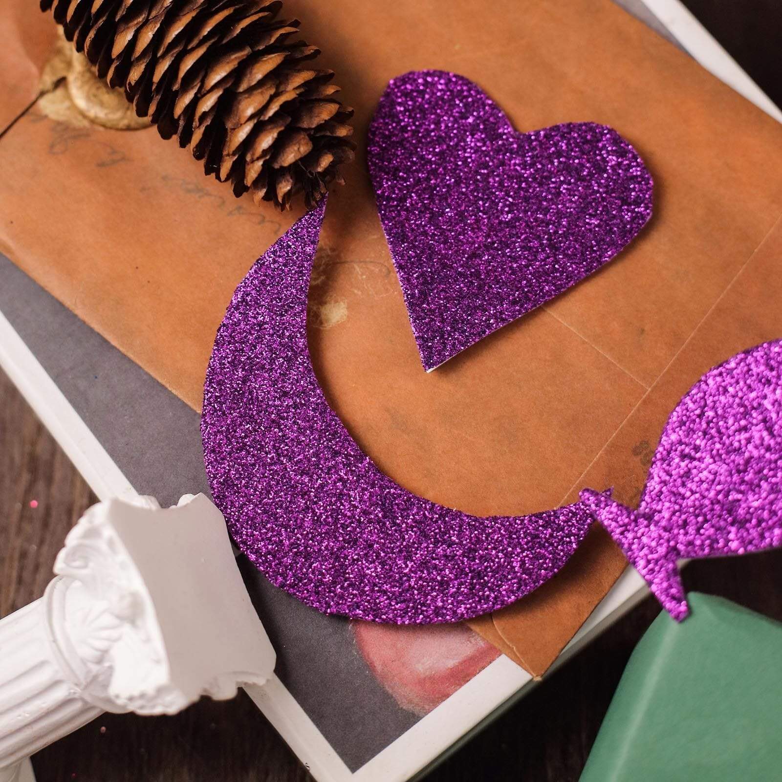 10 12 x 10 in Extra Fine Glittered Self-Adhesive Foam Sheets