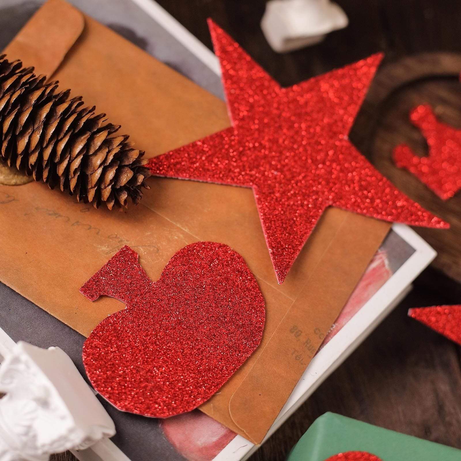 10 12 x 10 in Extra Fine Glittered Self-Adhesive Foam Sheets