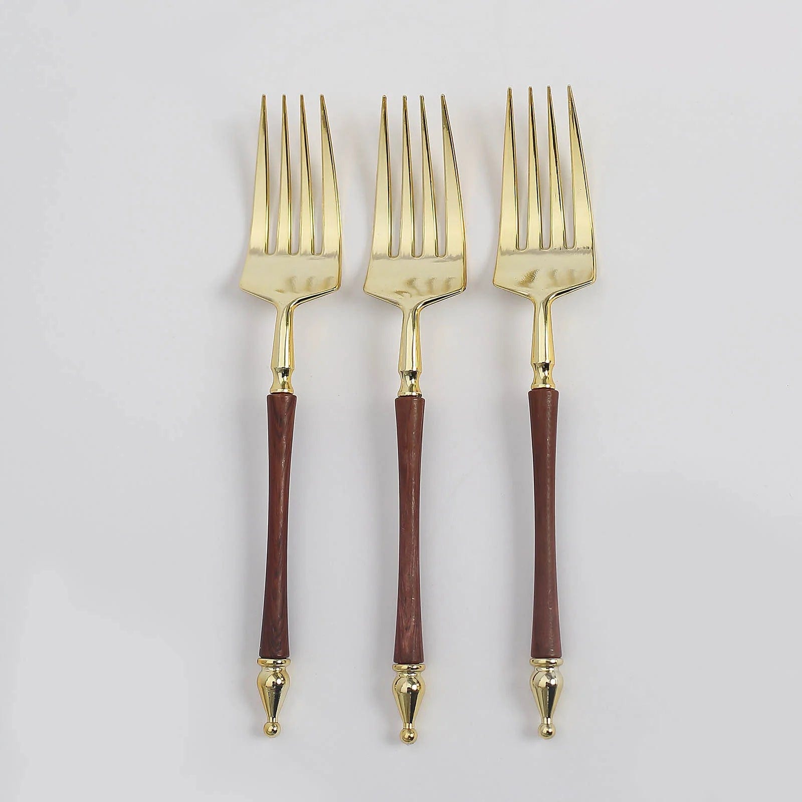 24 Disposable 6 in Dessert Plastic Forks with Roman Column Handle