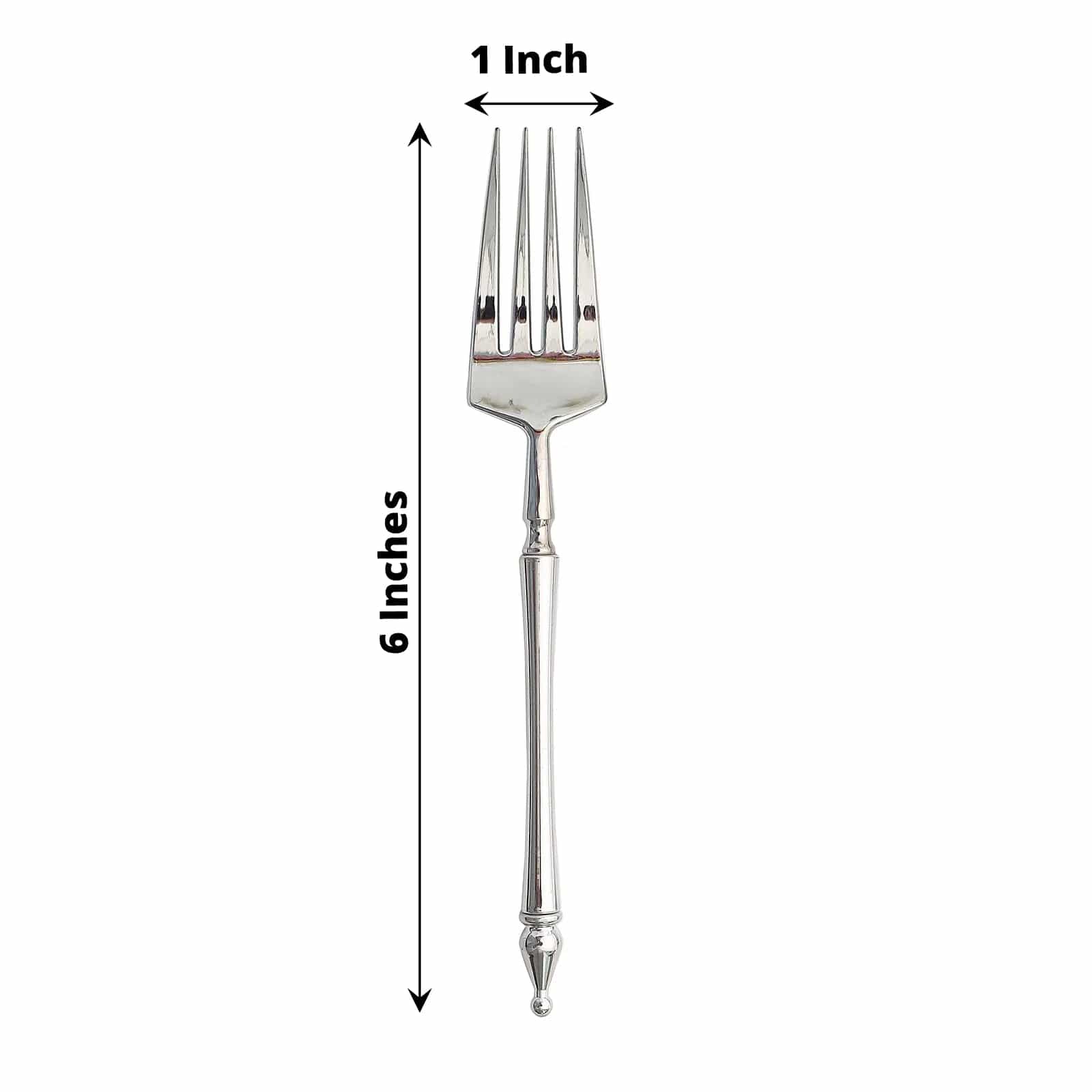 24 Disposable 6 in Dessert Plastic Forks with Roman Column Handle