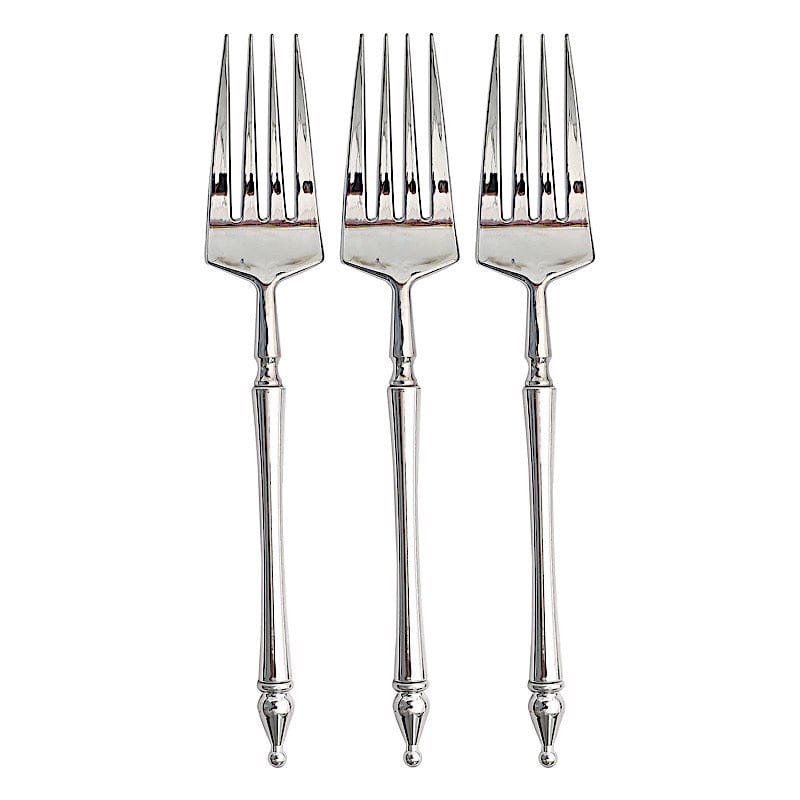 24 Disposable 6 in Dessert Plastic Forks with Roman Column Handle