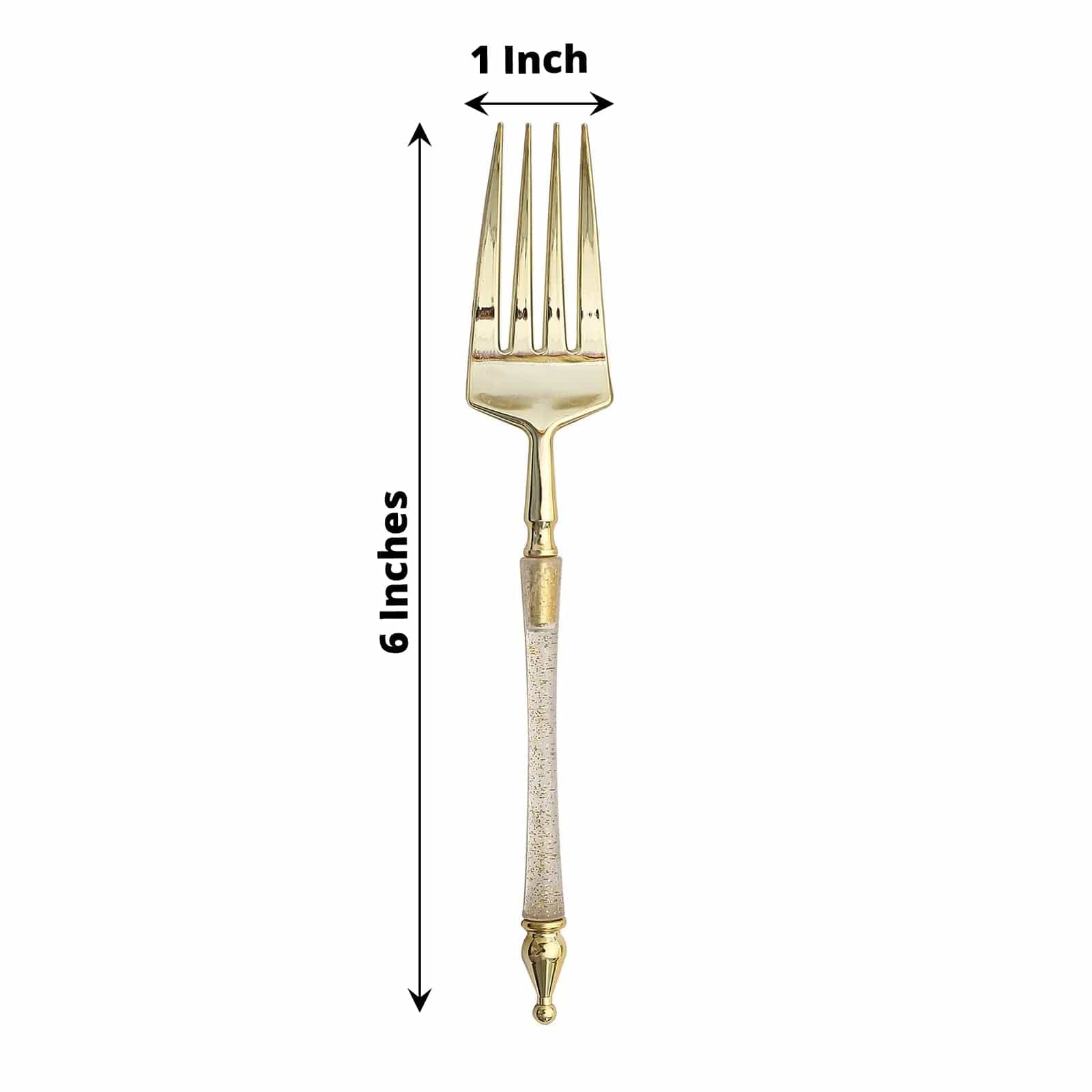 24 Disposable 6 in Dessert Plastic Forks with Roman Column Handle