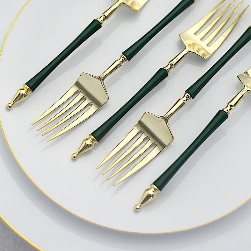 24 Disposable 6 in Dessert Plastic Forks with Roman Column Handle