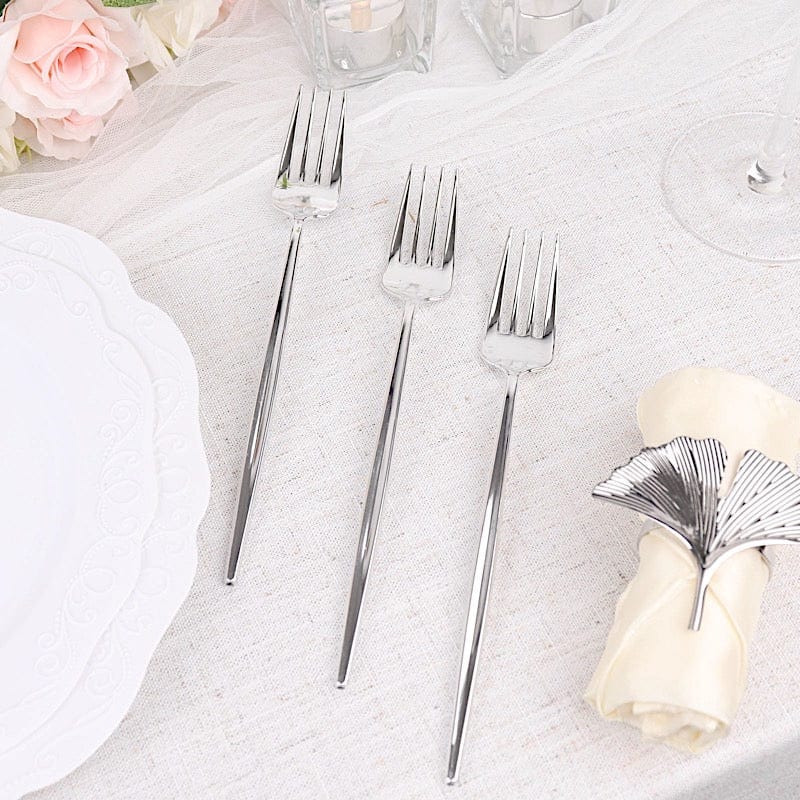 24 Heavy Duty Plastic Forks 8 in Disposable Cutlery