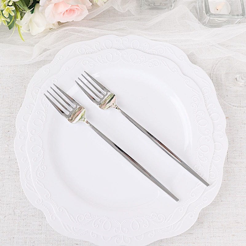 24 Heavy Duty Plastic Forks 8 in Disposable Cutlery