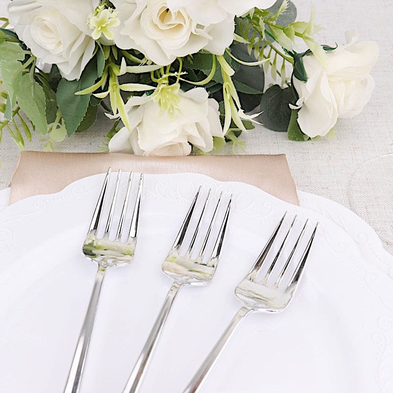 24 Heavy Duty Plastic Forks 8 in Disposable Cutlery