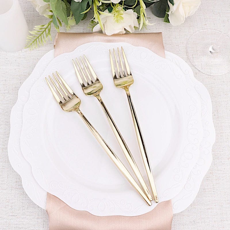 24 Heavy Duty Plastic Forks 8 in Disposable Cutlery