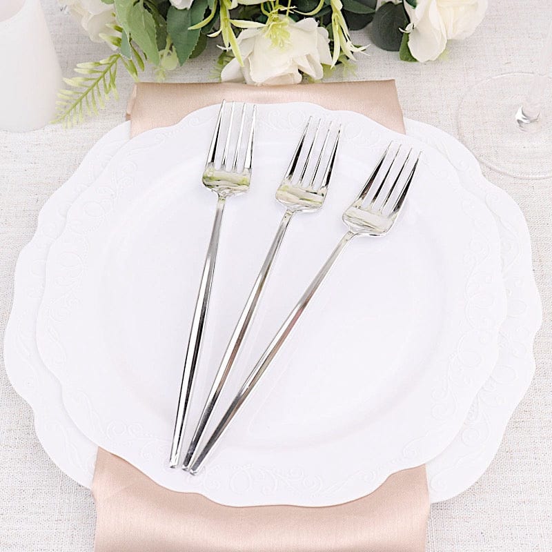 24 Heavy Duty Plastic Forks 8 in Disposable Cutlery