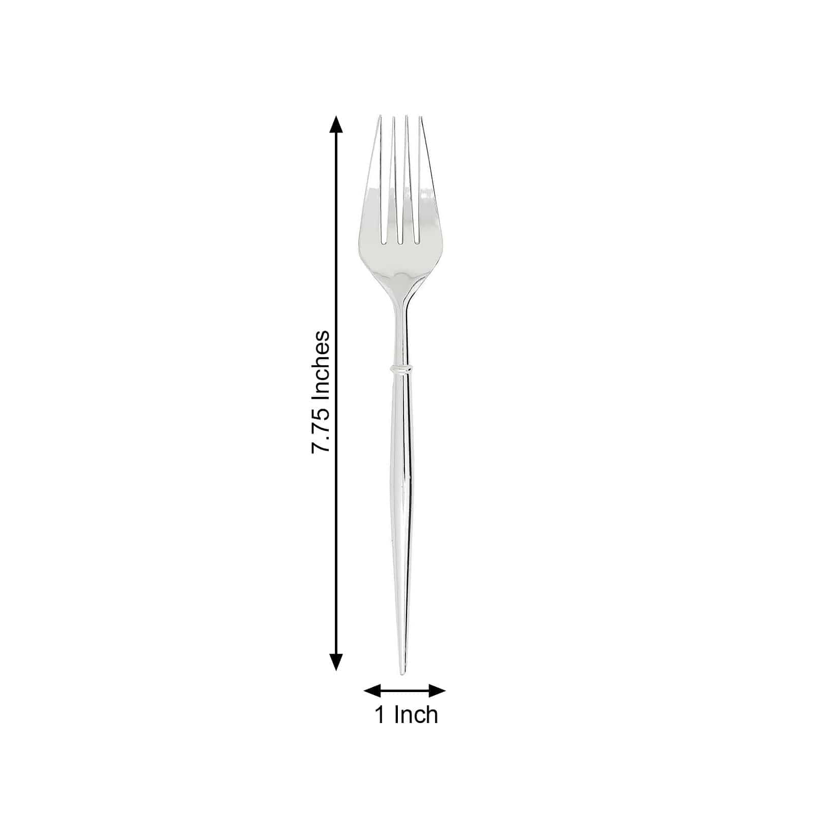 24 Metallic 8 in Plastic Forks Disposable Cutlery