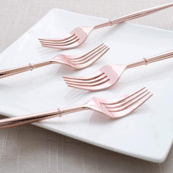 24 Metallic 8 in Plastic Forks Disposable Cutlery