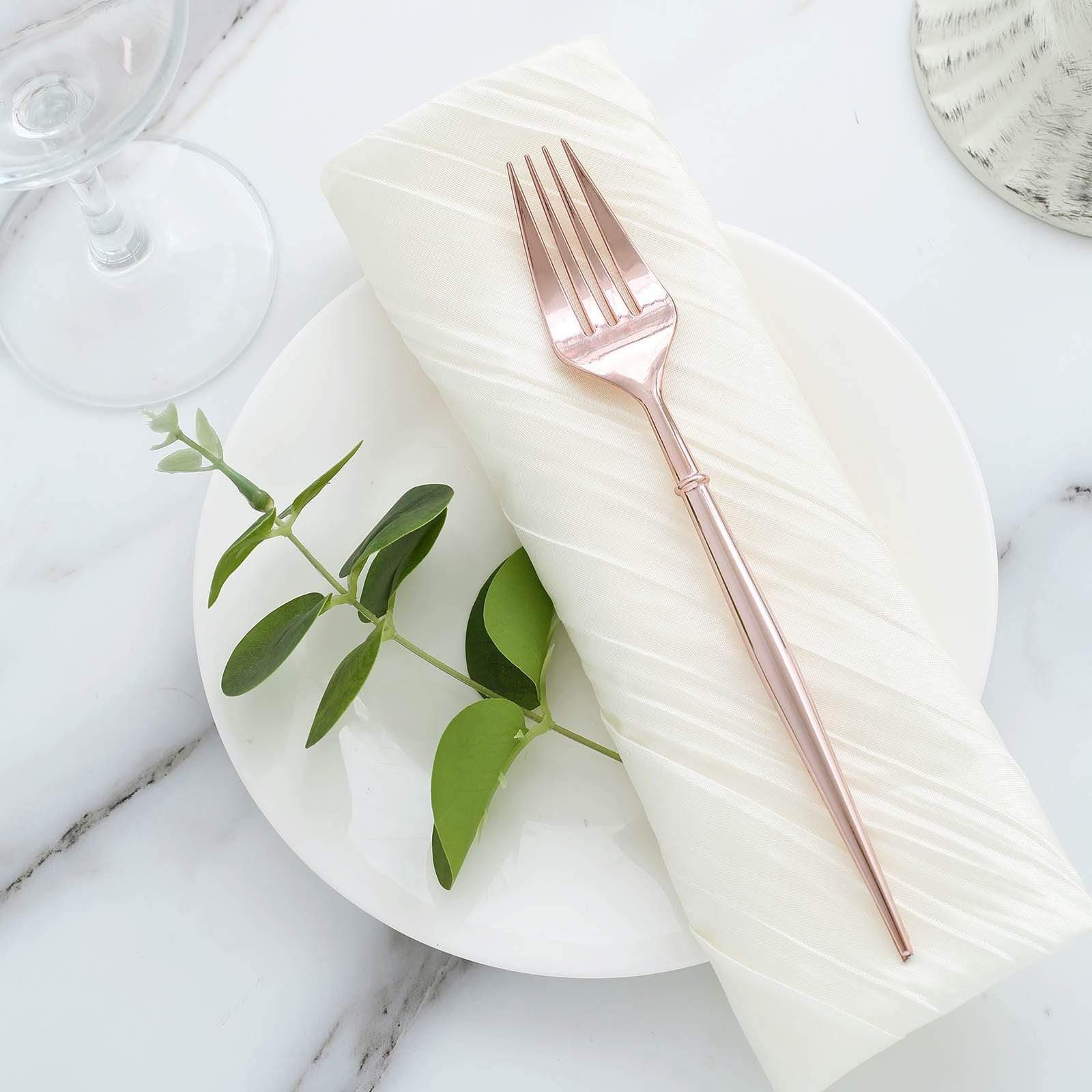 24 Metallic 8 in Plastic Forks Disposable Cutlery