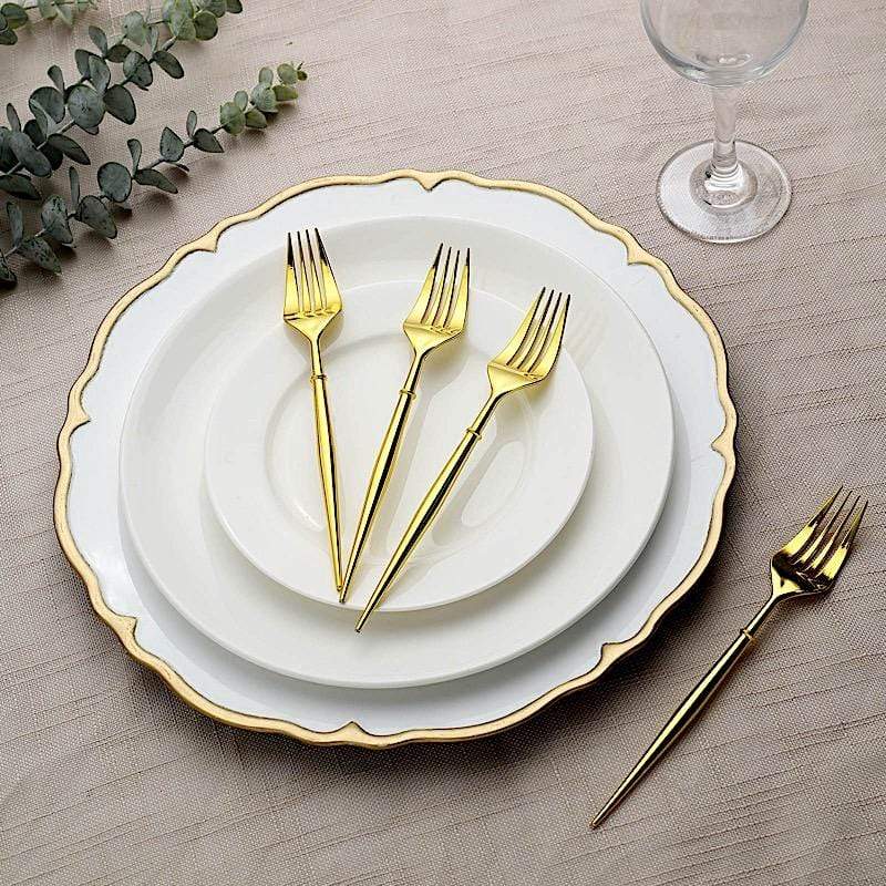 24 Metallic 8 in Plastic Forks Disposable Cutlery