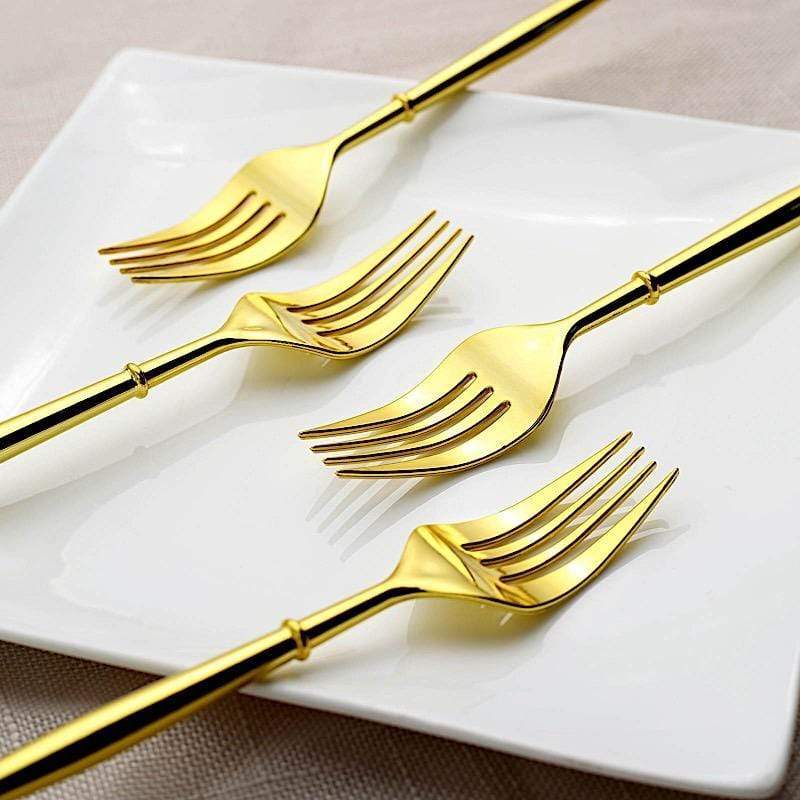 24 Metallic 8 in Plastic Forks Disposable Cutlery
