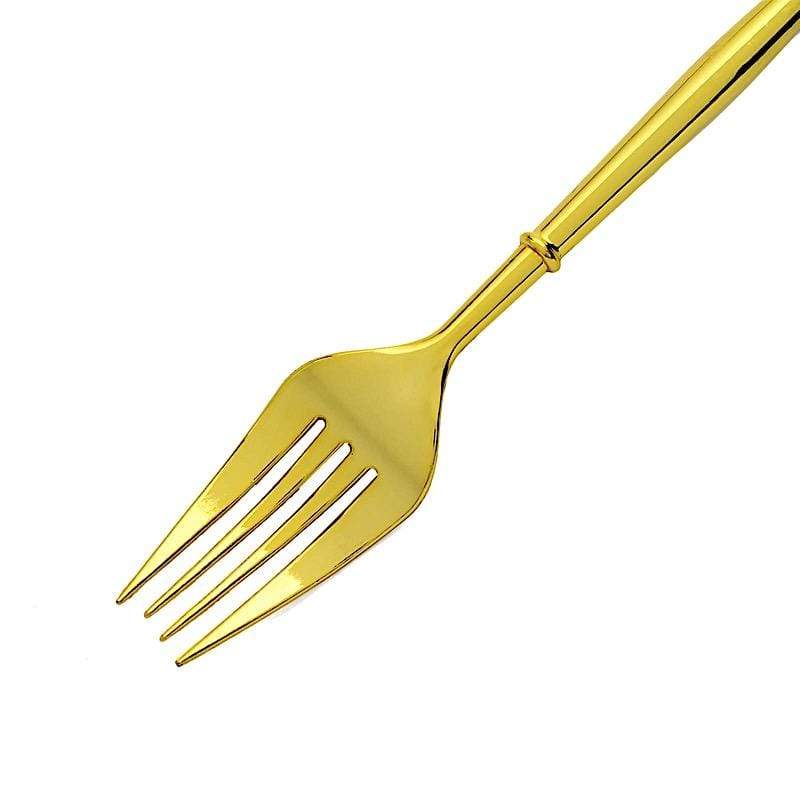 24 Metallic 8 in Plastic Forks Disposable Cutlery