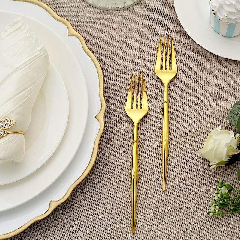 24 Metallic 8 in Plastic Forks Disposable Cutlery