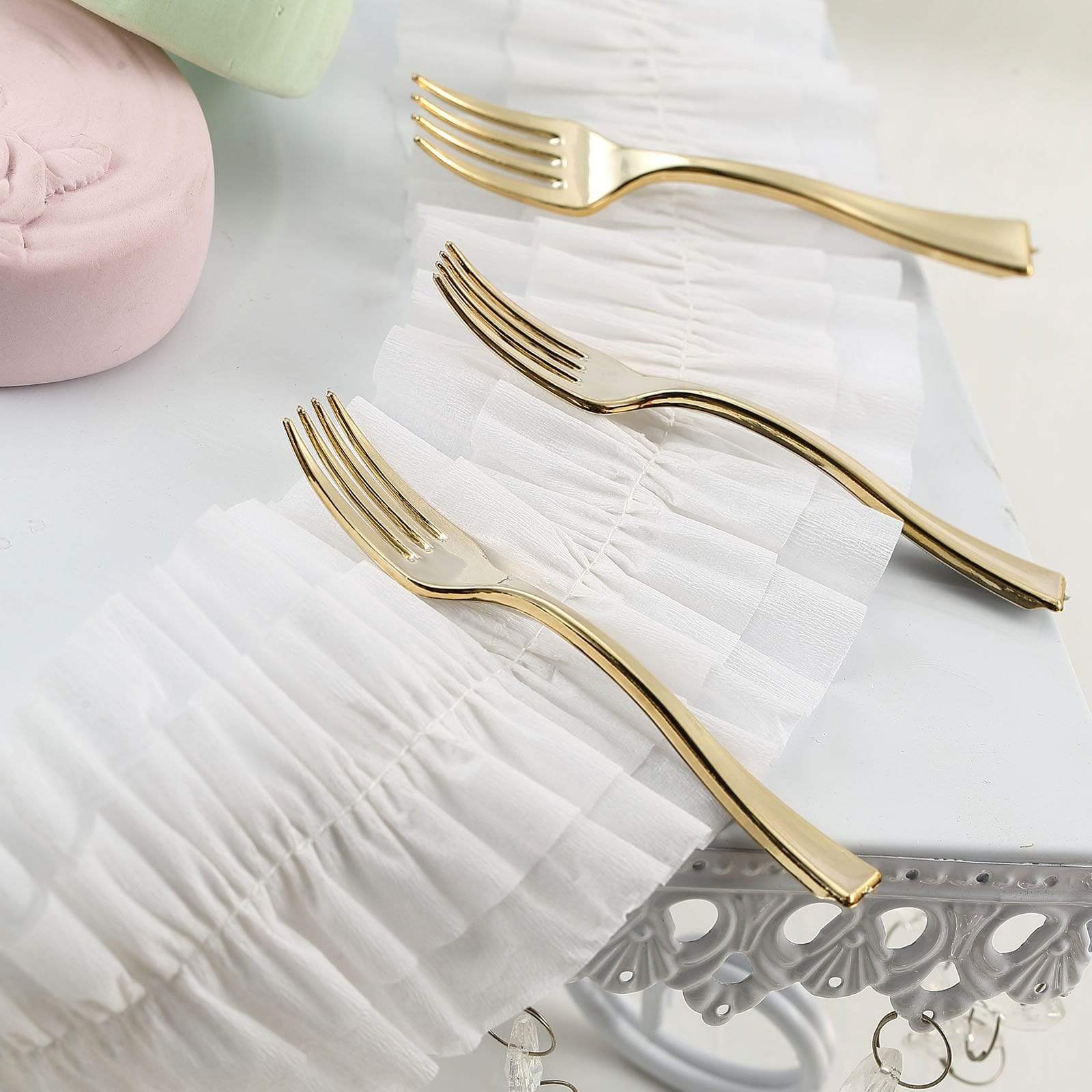 24 pcs 4 in long Disposable Plastic Party Appetizer Forks