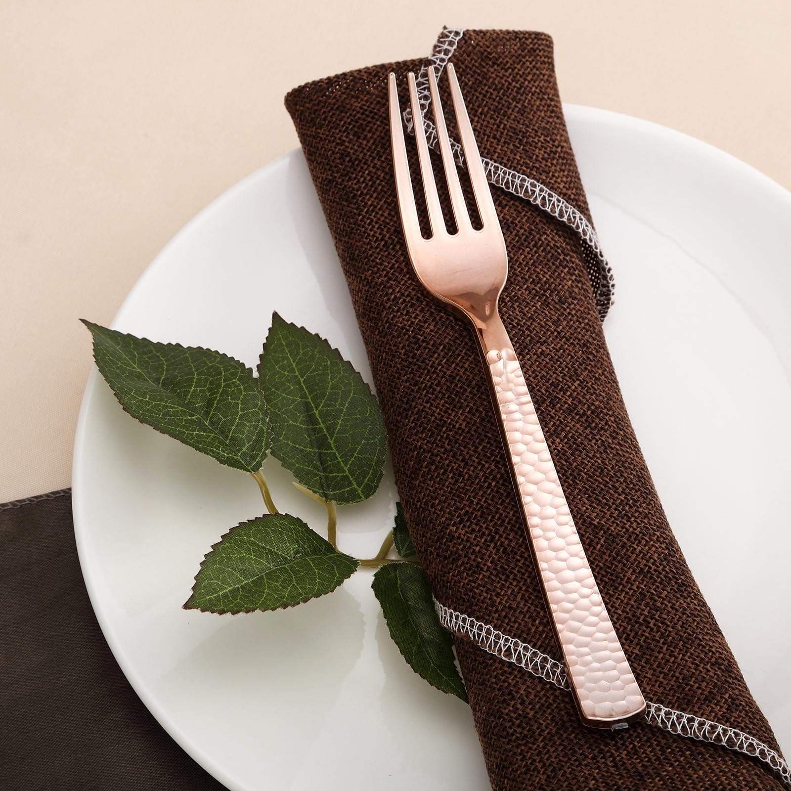 24 pcs 7 in long Hammered Design Disposable Plastic Party Forks