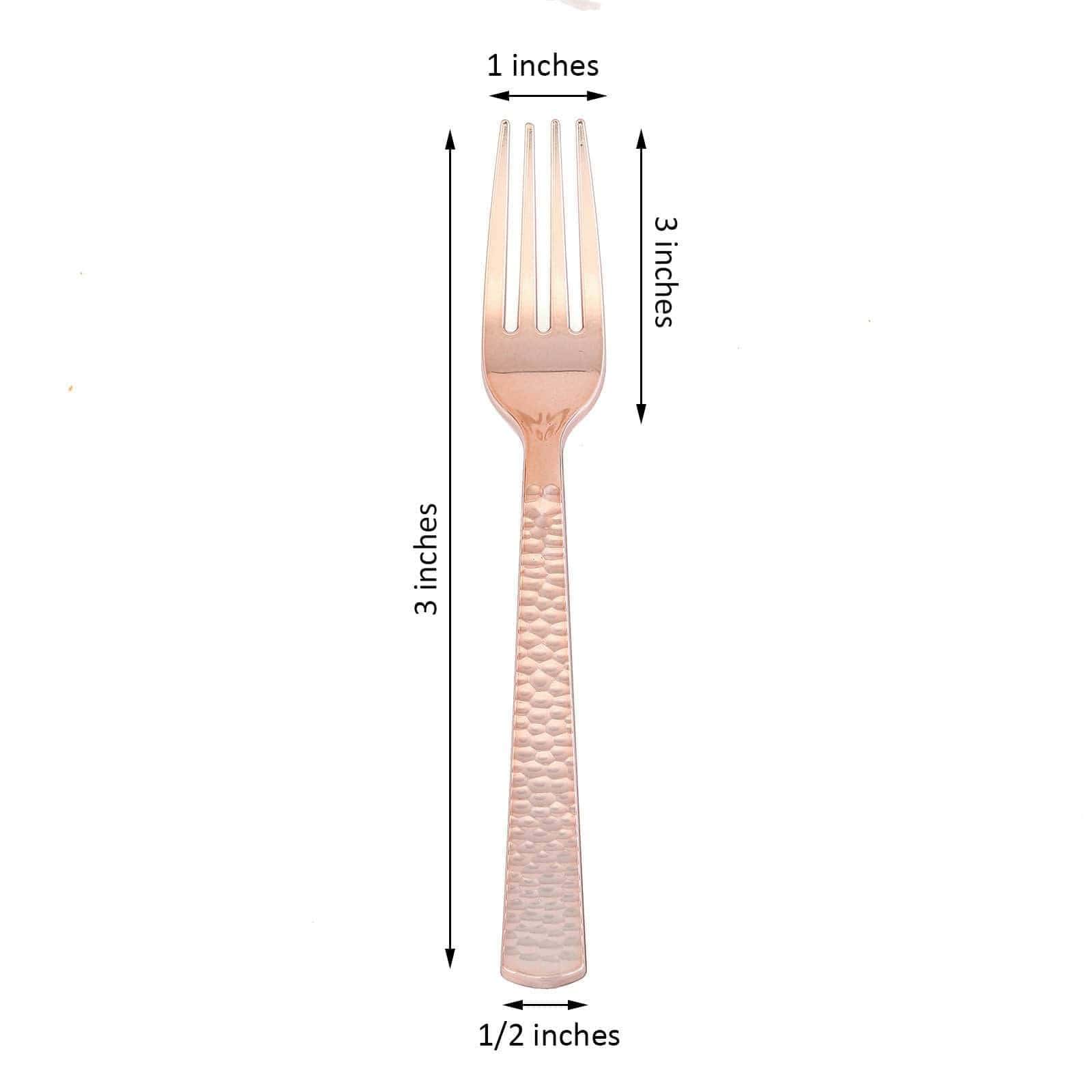 24 pcs 7 in long Hammered Design Disposable Plastic Party Forks