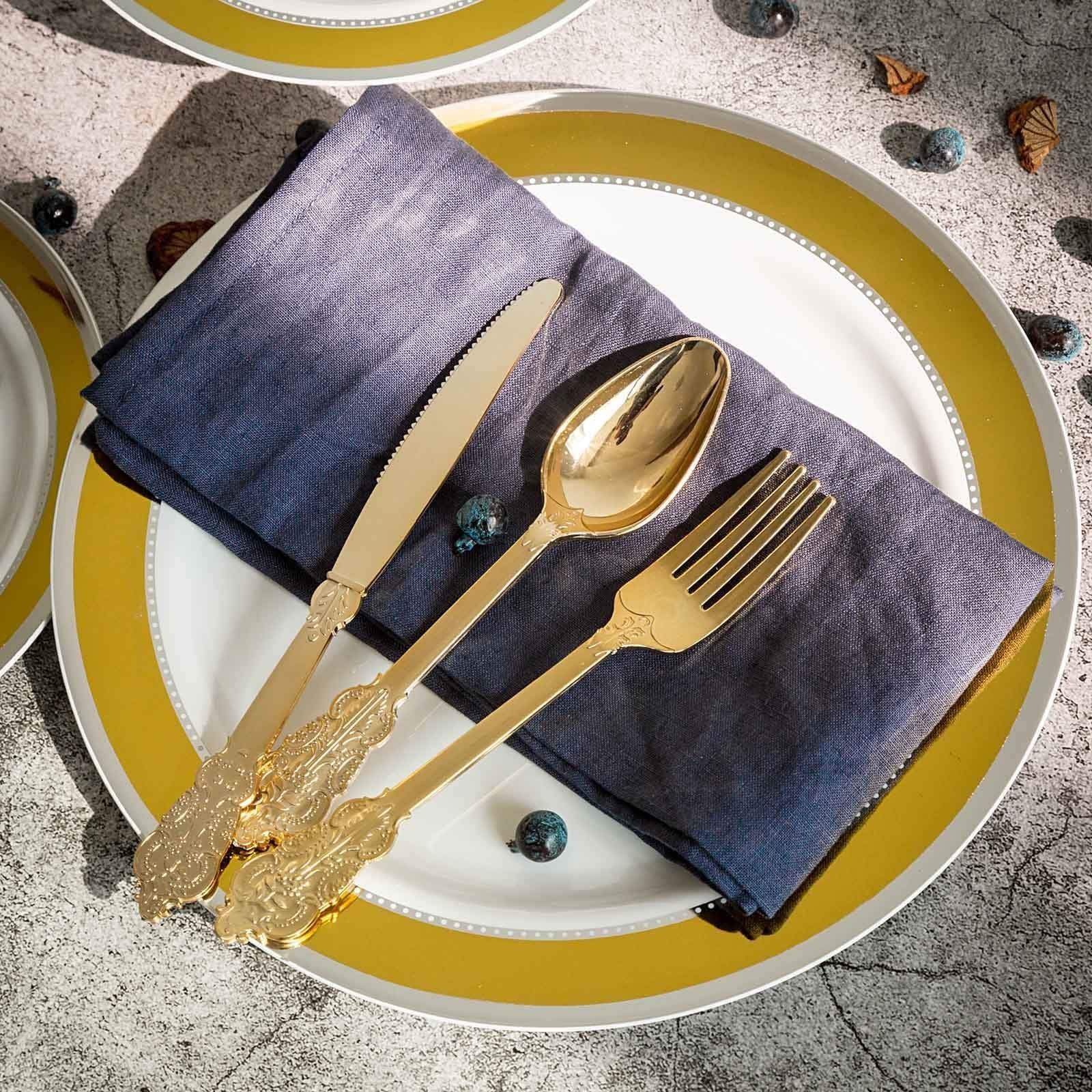 24 pcs 8 in long Metallic Disposable Plastic Party Forks