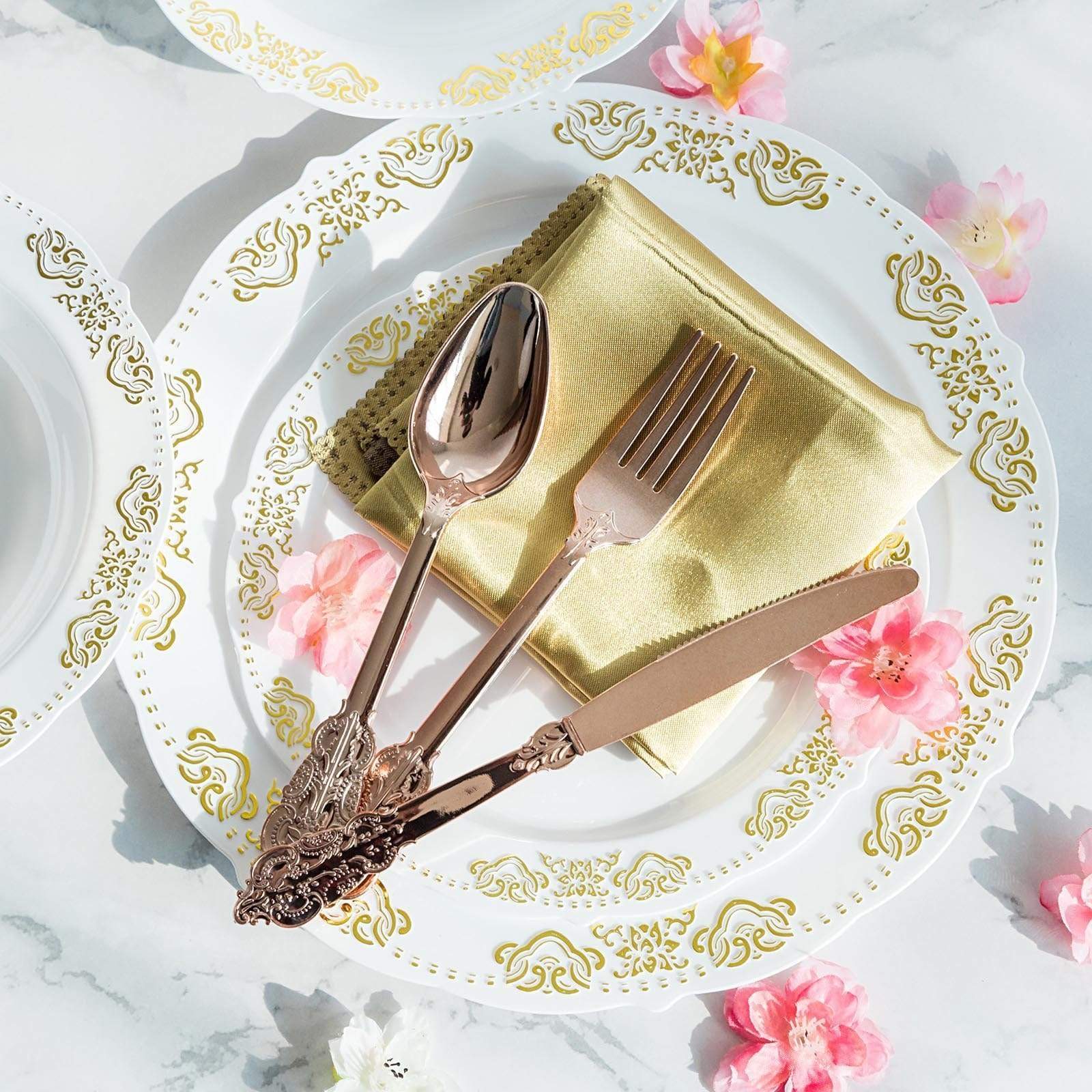 24 pcs 8 in long Metallic Disposable Plastic Party Forks