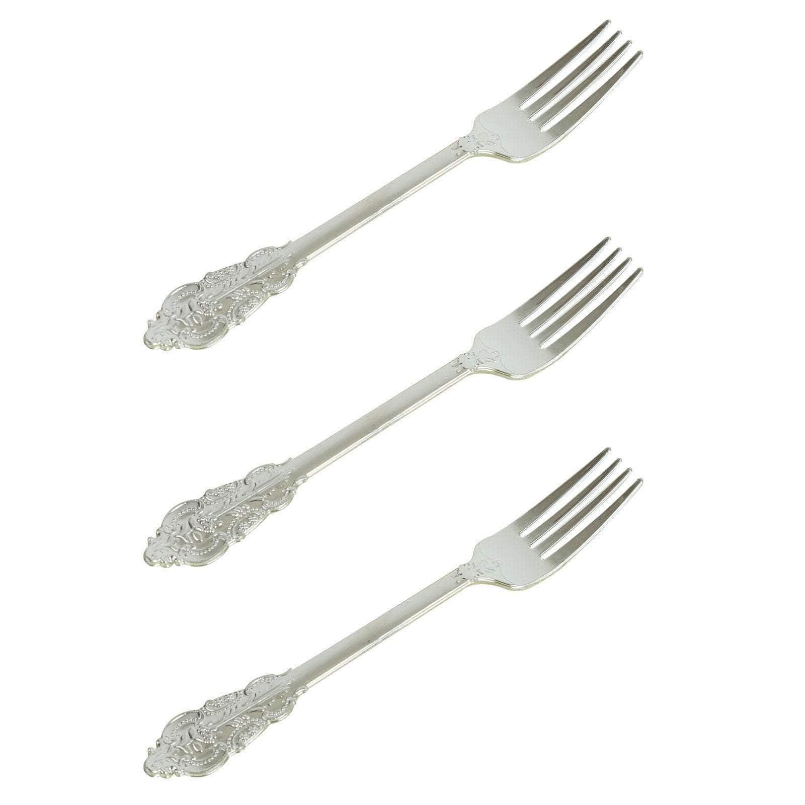 24 pcs 8 in long Metallic Disposable Plastic Party Forks
