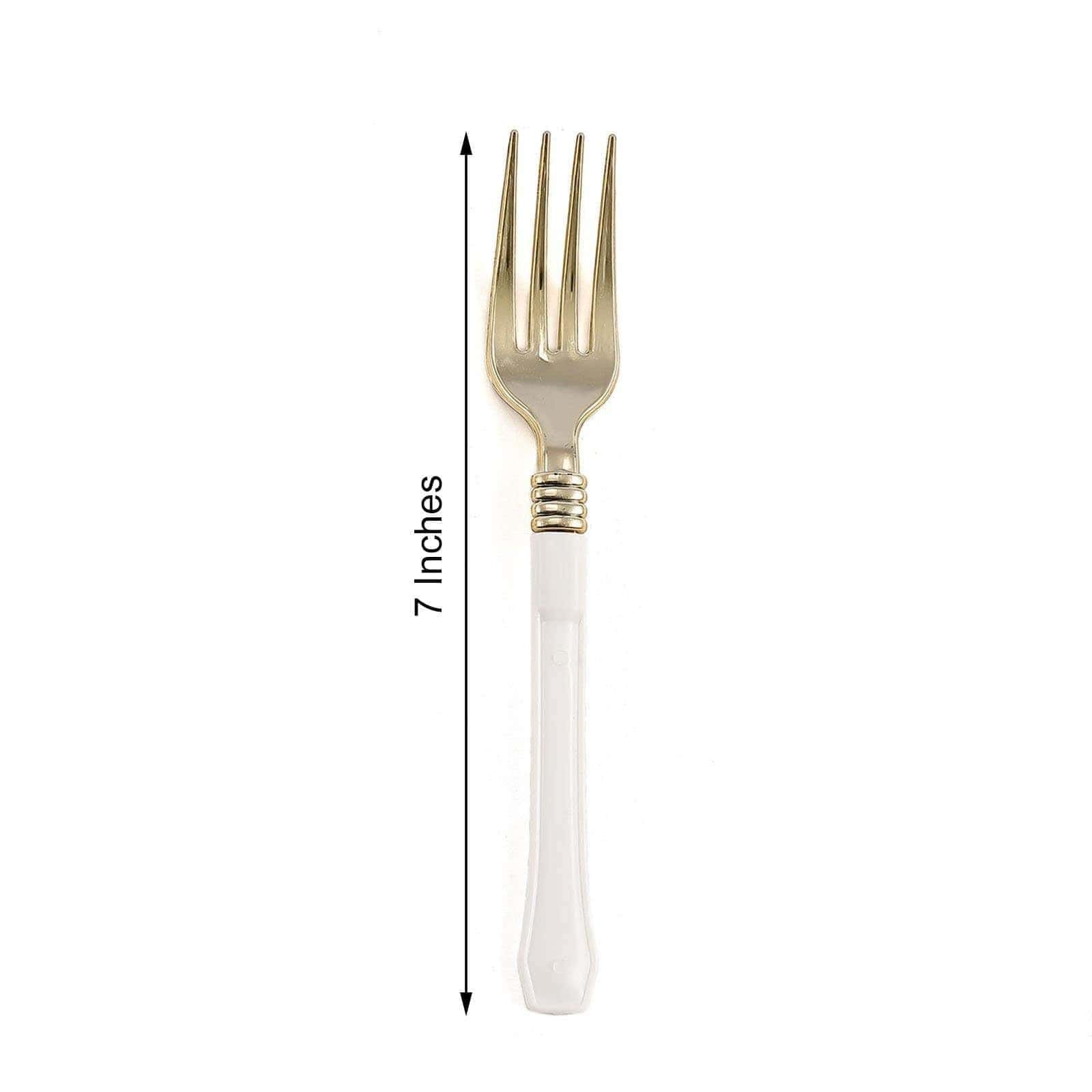 24 pcs Metallic Handle Disposable Plastic Party Forks