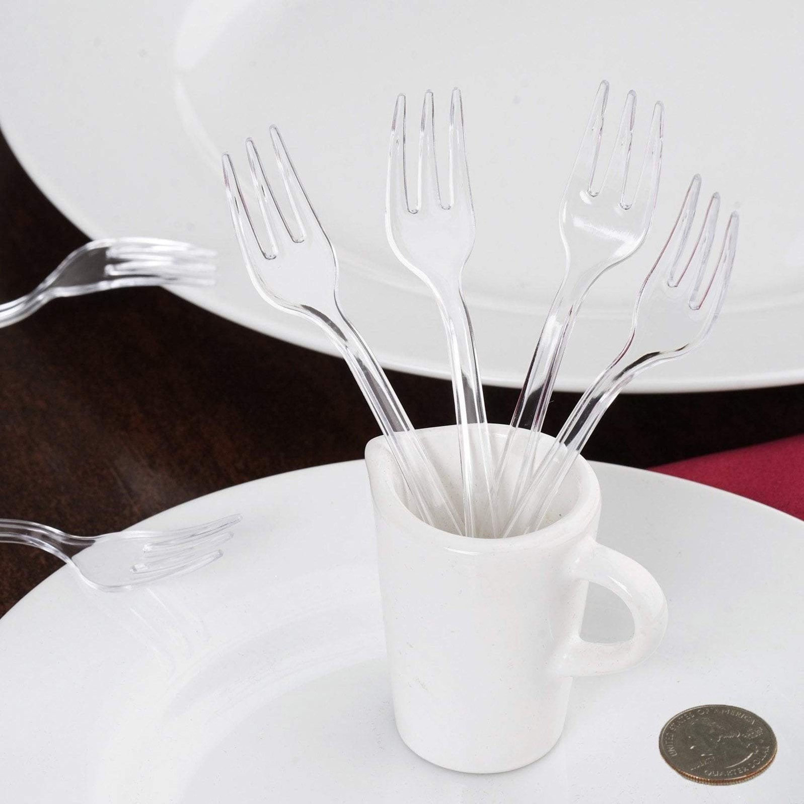 36 pcs 4" Clear Disposable Plastic Dessert Forks Balsa Circle, LLC