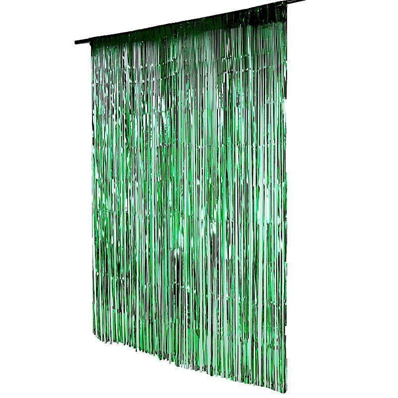 3 feet x 8 feet Metallic Foil Fringe Shiny Curtain