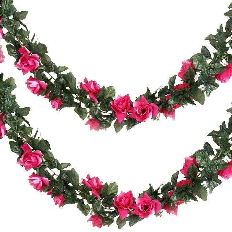 6 feet 3D Chain Garland with Silk Roses