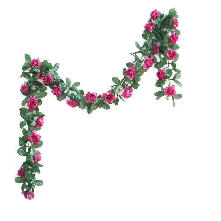 6 feet 3D Chain Garland with Silk Roses