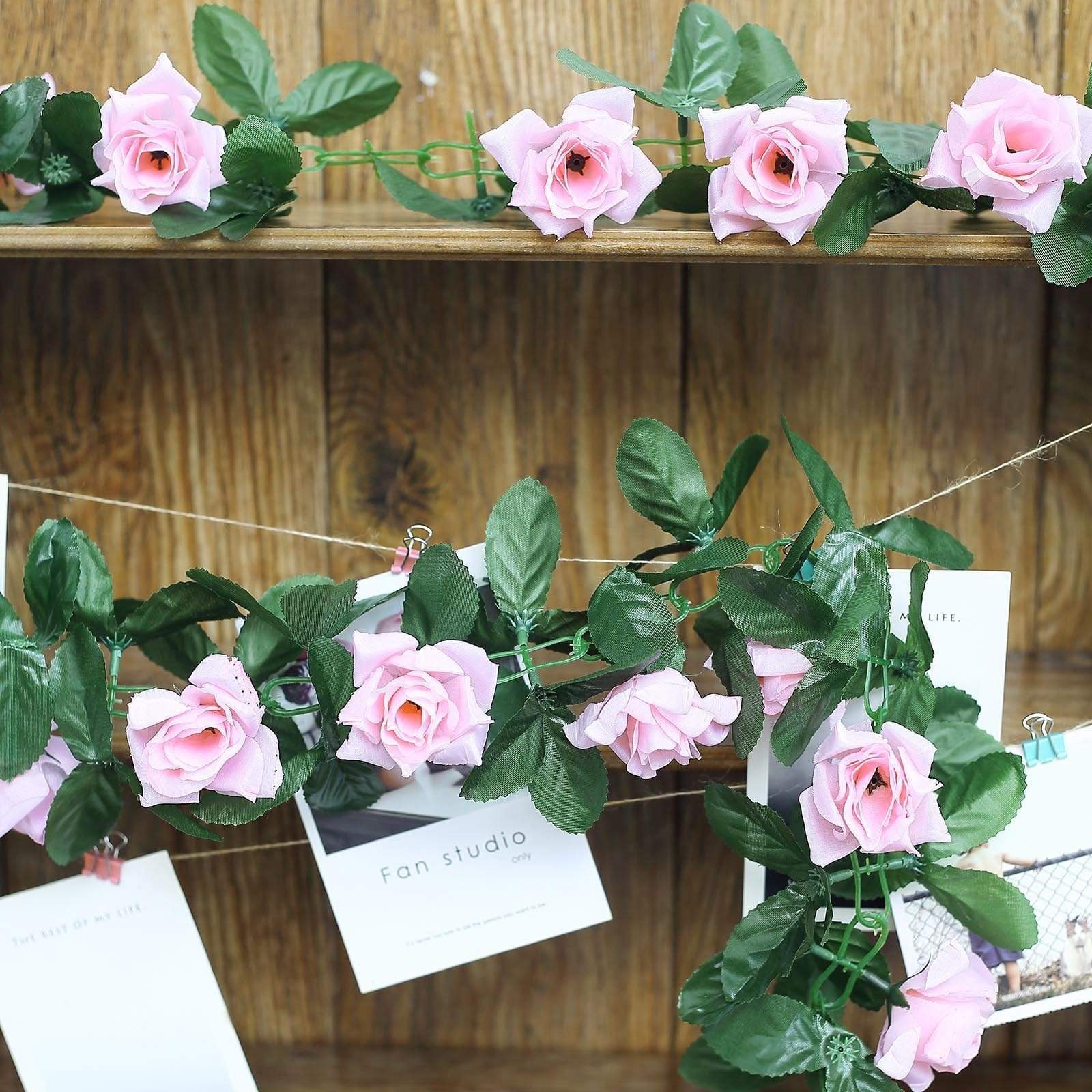 6 feet 3D Chain Garland with Silk Roses