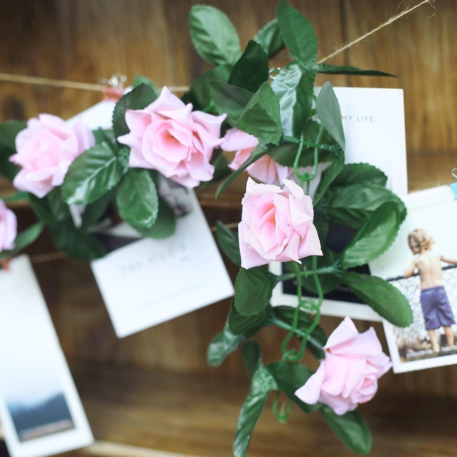 6 feet 3D Chain Garland with Silk Roses