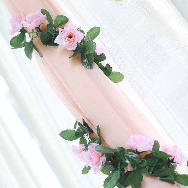 6 feet 3D Chain Garland with Silk Roses