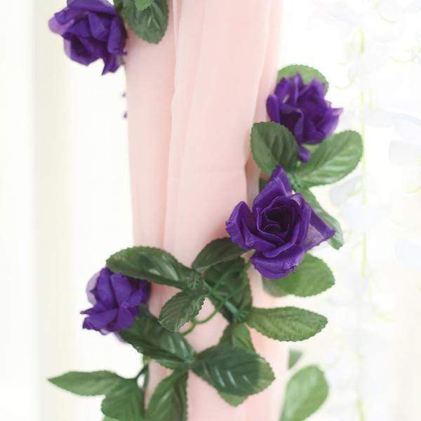 6 feet 3D Chain Garland with Silk Roses
