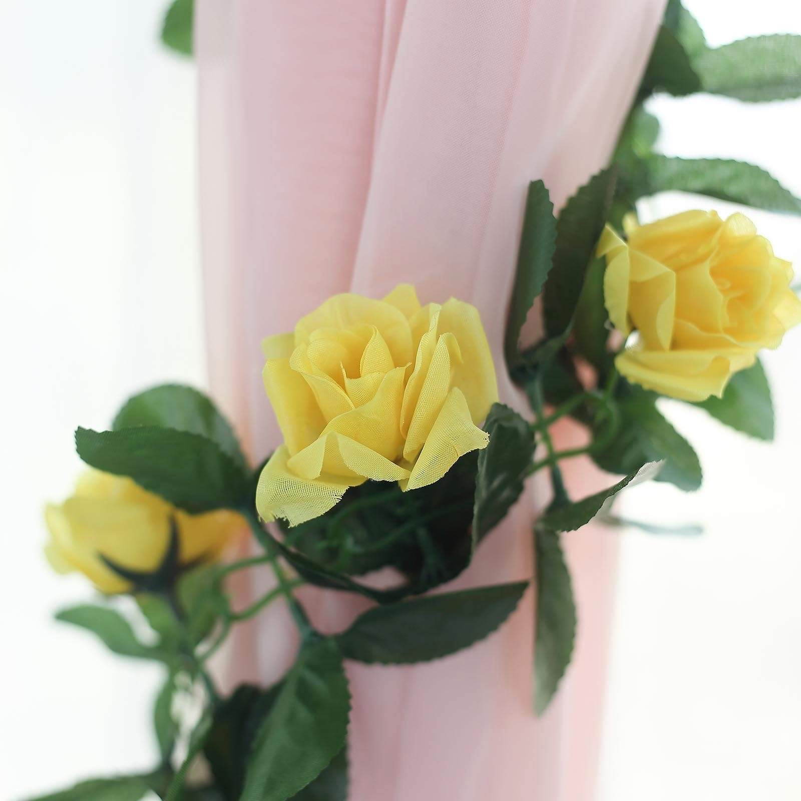 6 feet 3D Chain Garland with Silk Roses