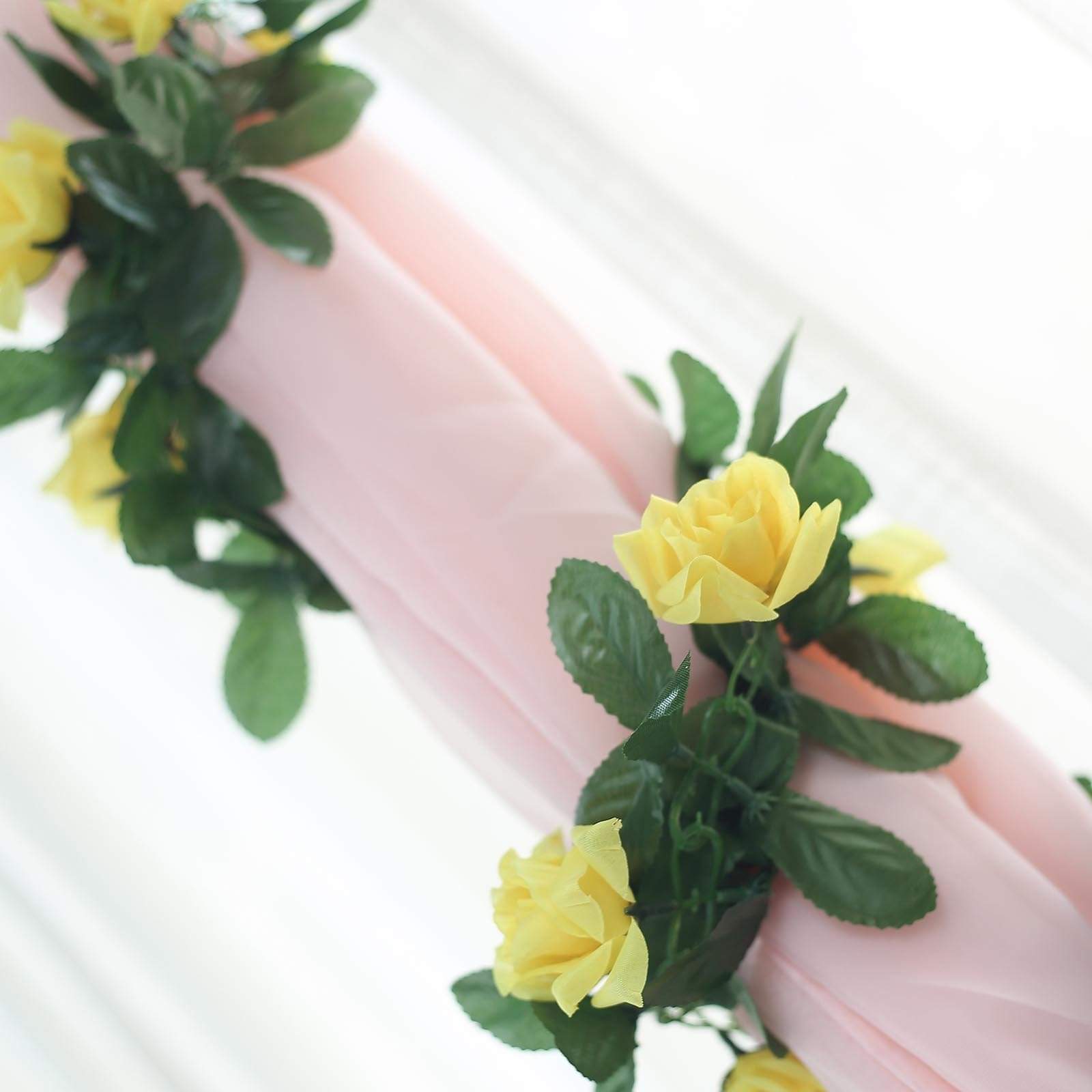 6 feet 3D Chain Garland with Silk Roses